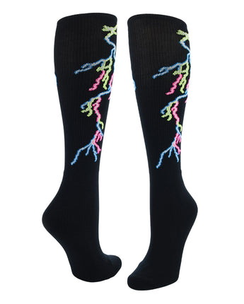 TCK socks Black / Large Lightning Bolt Tube Socks