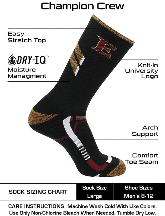 TCK socks Black/Maroon / Large Elon Phoenix Socks Elon University Phoenix Champion Crew Socks