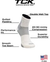 TCK socks Black / Medium Achilles Tendonitis Compression Socks For Women and Men, Low Crew 20-30mmHg Compression