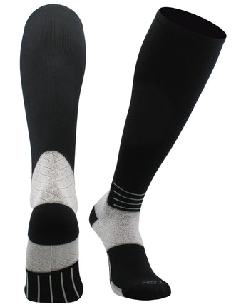 TCK socks Black / Medium Compression Socks For Women and Men, Over the Calf Graduated Compression 8-15 mmHg 20-30 mmHg