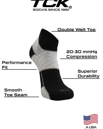 TCK socks Black / Medium Plantar Fasciitis Relief Socks for Men and Women with Targeted Compression