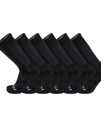 TCK socks Black / Medium Work & Athletic Crew Socks for Men & Women – Cushioned, Seamless Toe, Moisture Wicking Boot Sock, Supportive Arch