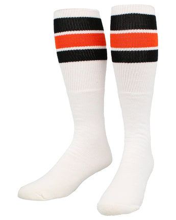 TCK socks Black/Orange / Medium Retro 3 Stripe OTC Tube Socks