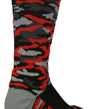 TCK socks Black/Red Camo / X-Large Elite Woodland Camo Performance Crew Socks