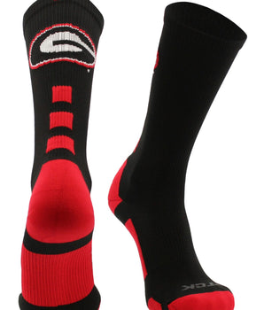 TCK socks Black/Red / Large Georgia Bulldogs Baseline Crew USA Made
