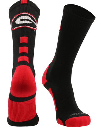 TCK socks Black/Red / Large Georgia Bulldogs Baseline Crew USA Made