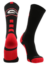 TCK socks Black/Red / Large Georgia Bulldogs Baseline Crew USA Made