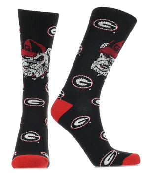 TCK socks Black/Red/White / Medium Georgia Bulldogs Mayhem Crew Socks (Imported)