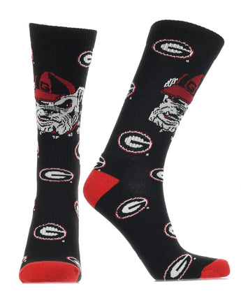 TCK socks Black/Red/White / Medium Georgia Bulldogs Mayhem Crew Socks (Imported)