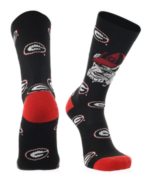 TCK socks Black/Red/White / Medium Georgia Bulldogs Mayhem Crew Socks (Imported)