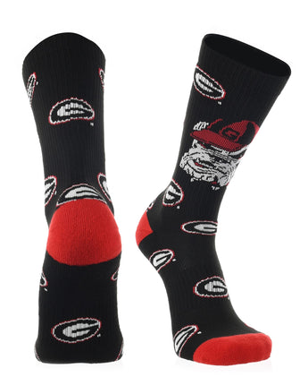 TCK socks Black/Red/White / Medium Georgia Bulldogs Mayhem Crew Socks (Imported)