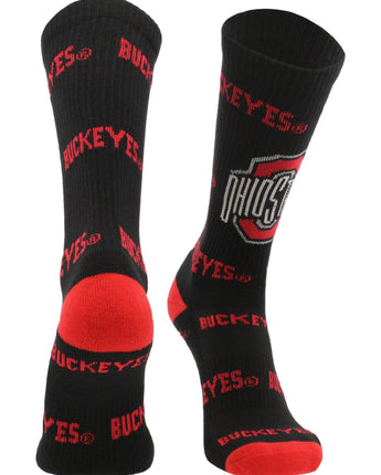 TCK socks Black/Scarlet / Medium Ohio State Buckeyes Mayhem Crew Socks (Imported)