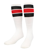 TCK socks Black/Scarlet / Medium Retro 3 Stripe OTC Tube Socks
