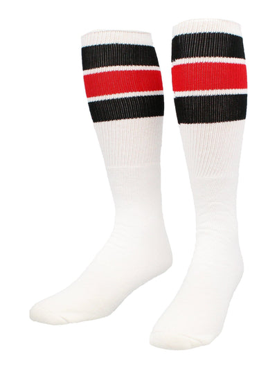 TCK socks Black/Scarlet / Medium Retro 3 Stripe OTC Tube Socks
