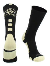 TCK socks Black/Vegas Gold / Large Colorado Buffaloes Baseline Crew USA Made