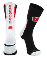 TCK socks Black/White/Cardinal / Large Wisconsin Badgers Socks Perimeter Crew