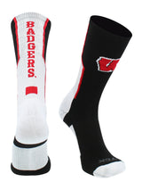 TCK socks Black/White/Cardinal / Large Wisconsin Badgers Socks Perimeter Crew