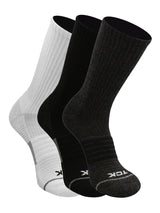 TCK socks Black/White/Graphite-3 Pack / Large Athletic Crew Socks 3-pack - Made with Recycled Yarns