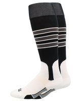 TCK socks Black/White/Graphite / Small TCK Baseball Stirrup Socks with Stripes Pattern D