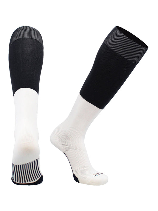 TCK socks Black/White / Large End Zone Over the Calf Football Socks