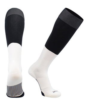 TCK socks Black/White / Large End Zone Over the Calf Football Socks