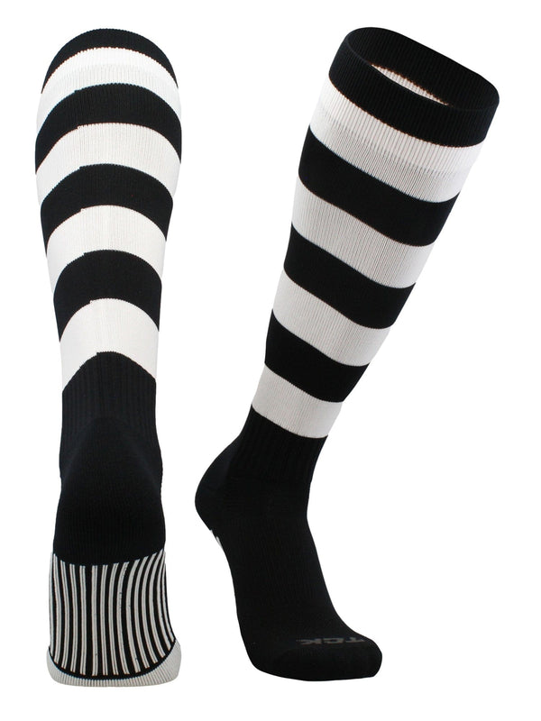 TCK socks Black/White / Large Hoop Striped Rugby Socks
