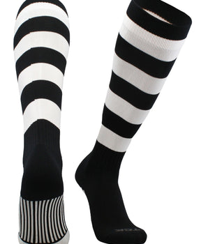 TCK socks Black/White / Large Hoop Striped Rugby Socks