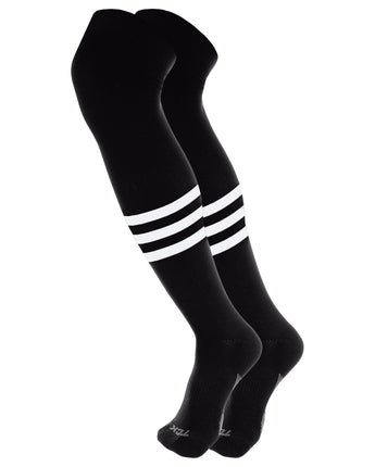 TCK socks Black/White / X-Large Dugout Striped Over the Knee Baseball Socks Pattern B