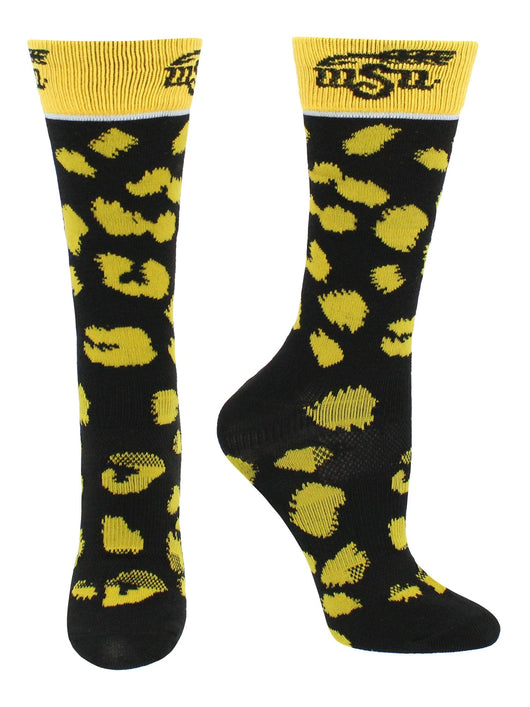 TCK socks Black/Yellow / Medium Wichita State Shockers Socks Womens Savage Crew Socks