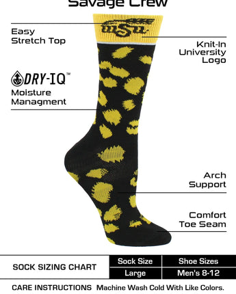 TCK socks Black/Yellow / Medium Wichita State Shockers Socks Womens Savage Crew Socks