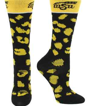 TCK socks Black/Yellow / Medium Wichita State Shockers Socks Womens Savage Crew Socks