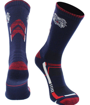 TCK NCAA Performance Champion Crew Socks – Fresno State Bulldogs, Blue/Cardinal, Large