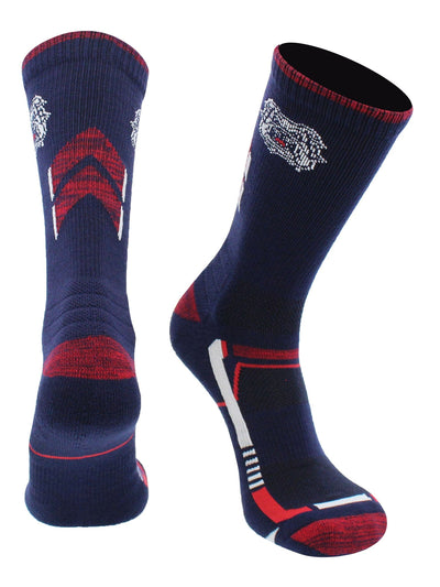 TCK NCAA Performance Champion Crew Socks – Fresno State Bulldogs, Blue/Cardinal, Large