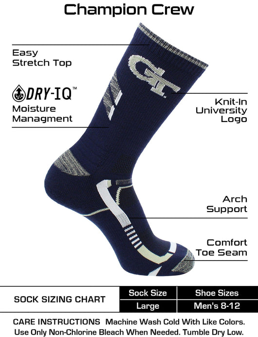 TCK socks Blue/Gold / Large Georgia Tech Yellow Jackets Socks Georgia Tech University Yellow Jackets Champion Crew Socks