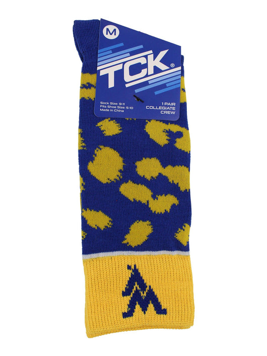 TCK socks Blue/Gold / Medium West Virginia Mountaineers Socks Womens Savage Crew Socks