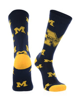 TCK socks Blue/Maize / Large Michigan Wolverines Mayhem Crew Socks (Imported)