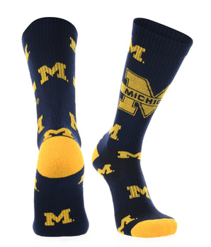 TCK socks Blue/Maize / Large Michigan Wolverines Mayhem Crew Socks (Imported)