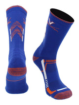 TCK NCAA Performance Champion Crew Socks – Virginia Cavaliers, Blue/Orange, Large