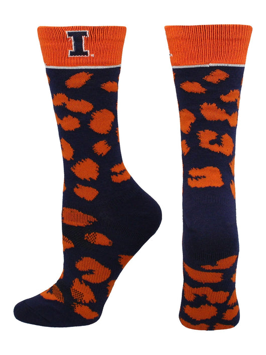 TCK socks Blue/Orange / Medium Illinois Fighting Illini Socks Womens Savage Crew Socks