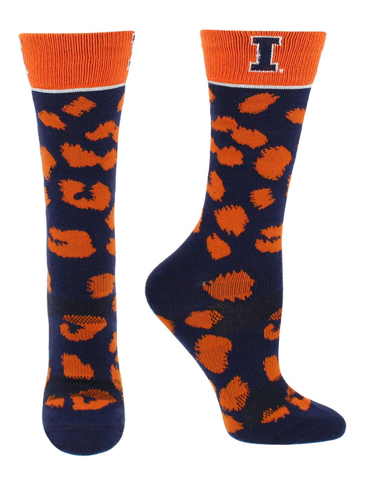 TCK socks Blue/Orange / Medium Illinois Fighting Illini Socks Womens Savage Crew Socks