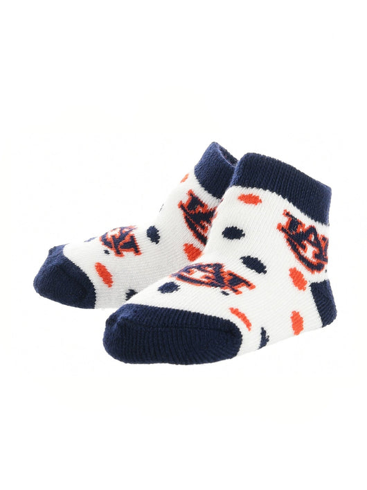 TCK socks Blue/Orange/White / 2T-4T Auburn Tigers Toddler Socks Low Cut Little Fan