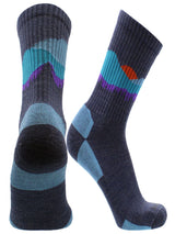 TCK socks Blue Sunset / Large Merino Wool Hiking Socks Crew Length