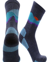 TCK socks Blue Sunset / Large Merino Wool Hiking Socks For Men & Women - Sunset