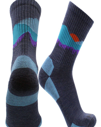 TCK socks Blue Sunset / Medium Merino Wool Hiking Socks Crew Length