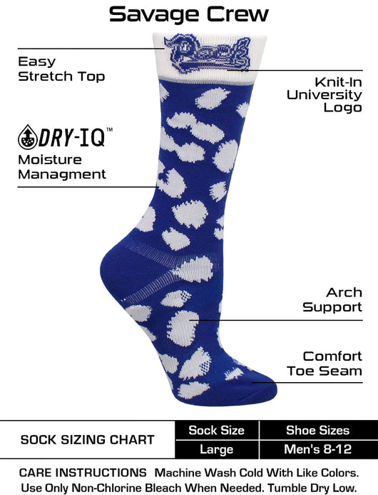 TCK socks Blue/White / Medium Nevada Wolf Pack Socks Womens Savage Crew Socks