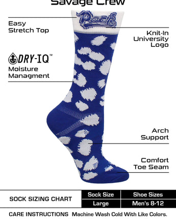 TCK socks Blue/White / Medium Nevada Wolf Pack Socks Womens Savage Crew Socks