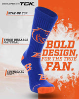 TCK socks Boise State Broncos Mayhem Crew Socks (Made in USA)