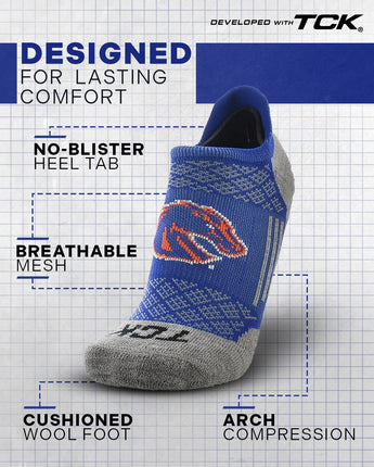 TCK socks Boise State Broncos Tour No Show Tab Socks - Made in USA