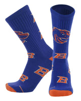 TCK socks Boise State Royal/Orange/White / Large Boise State Broncos Mayhem Crew Socks (Made in USA)