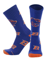 TCK socks Boise State Royal/Orange/White / Large Boise State Broncos Mayhem Crew Socks (Made in USA)